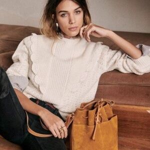 Sézane Gemma Ecru Sweater Sz XS